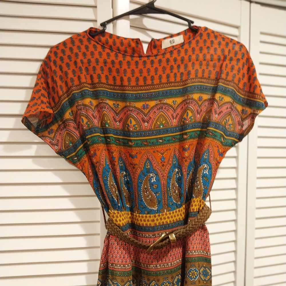 Vintage Bohemian Midi Dress